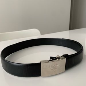 Women’s Black Leather Prada Belt